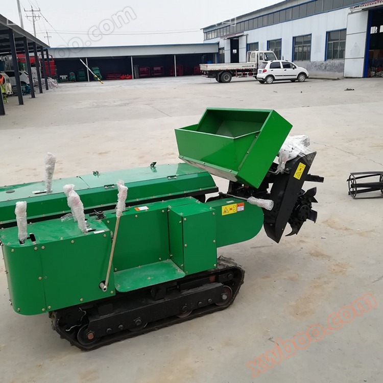 Small scale garden management machine Xinjiaqiang specializes in producing self-propelled remote-controlled tracked trenching rotary cultivators