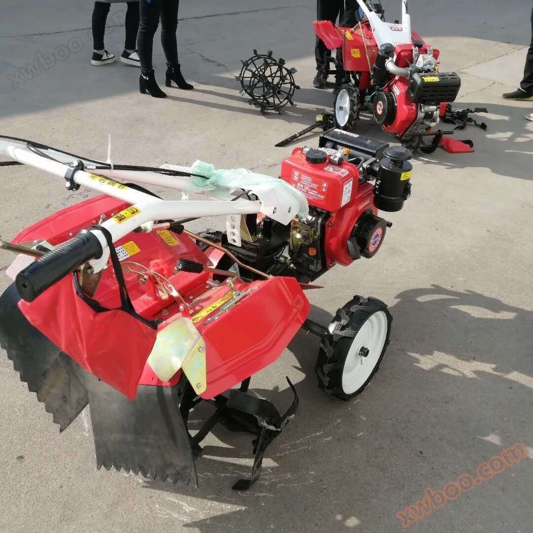 Four wheel drive micro tiller, self-propelled rotary tiller, Xinjiaqiang direct sales new type of hand-held trenching and soil cultivation machine